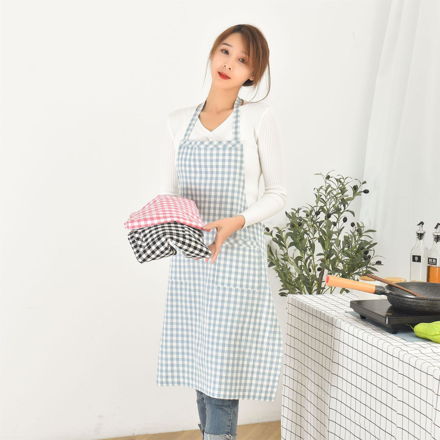 シャーリーテンプル ギンガムチェック エプロン トゥータス 