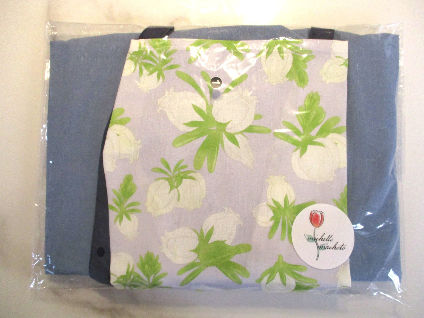[Michelle Machoto] Michelle Machoto Aonotsugazakura Pattern Long Wide Gathered Apron D-0001