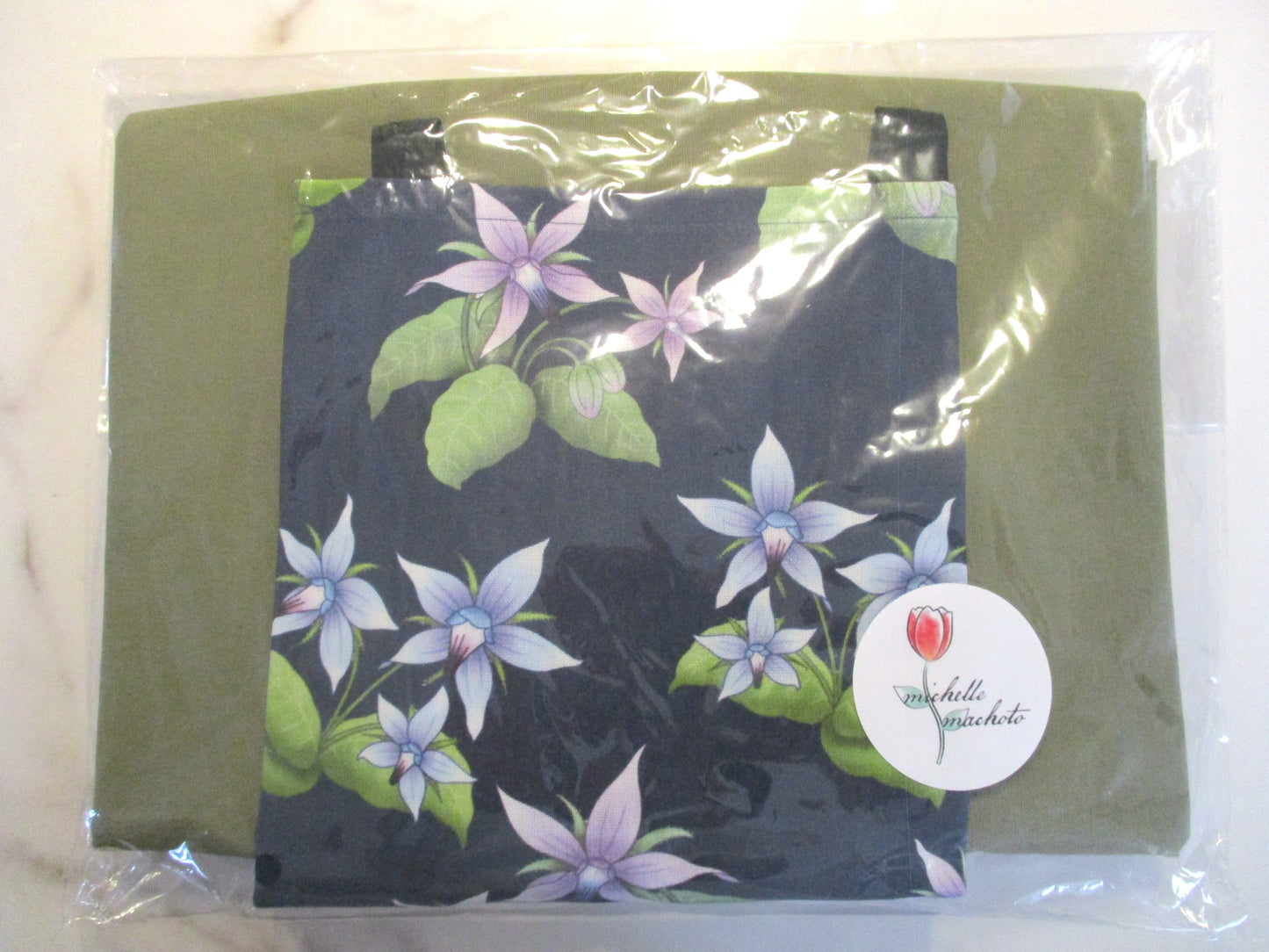 [Michelle Machoto] Michelle Machoto Polygi Pattern Long Wide Gathered Apron D-0011