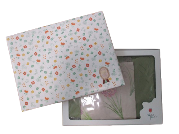 [Michelle Machoto] Michelle Machoto Pickled Radish Pattern Long Wide Gathered Apron D-0009