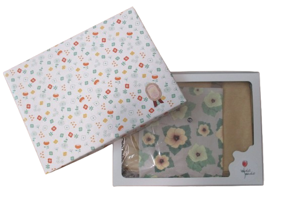 [Michelle Machoto] Michelle Machoto Okra Pattern Long Wide Gathered Apron D-0013
