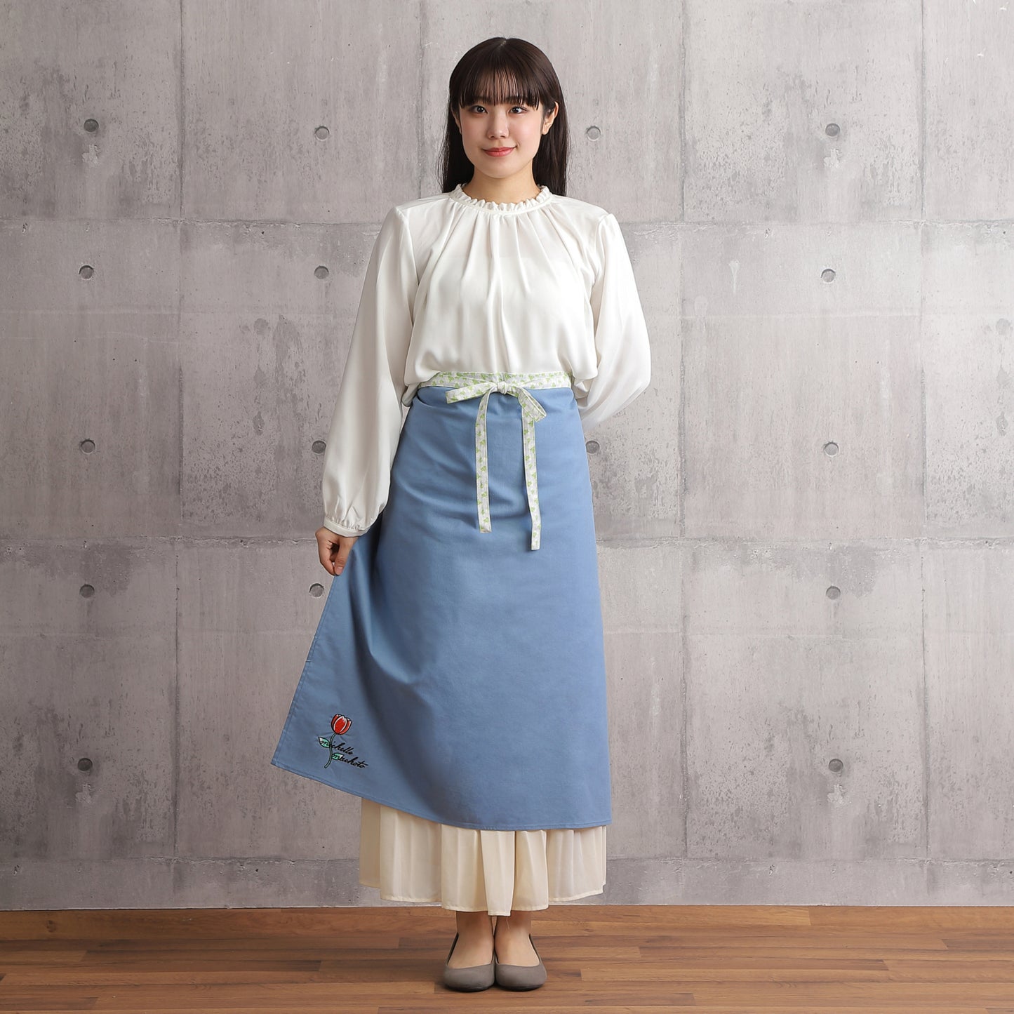 [Michelle Machoto] ミッシェルマコット アオノツガザクラ柄 ソムリエエプロン D-0601-2