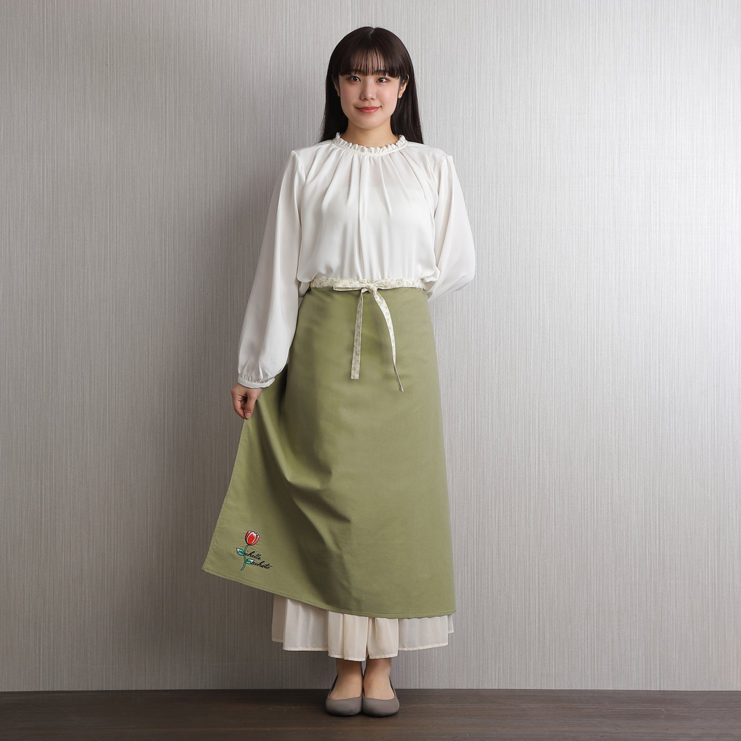 [Michelle Machoto] ミッシェルマコット イワツメクサ柄 ソムリエエプロン D-0603-2