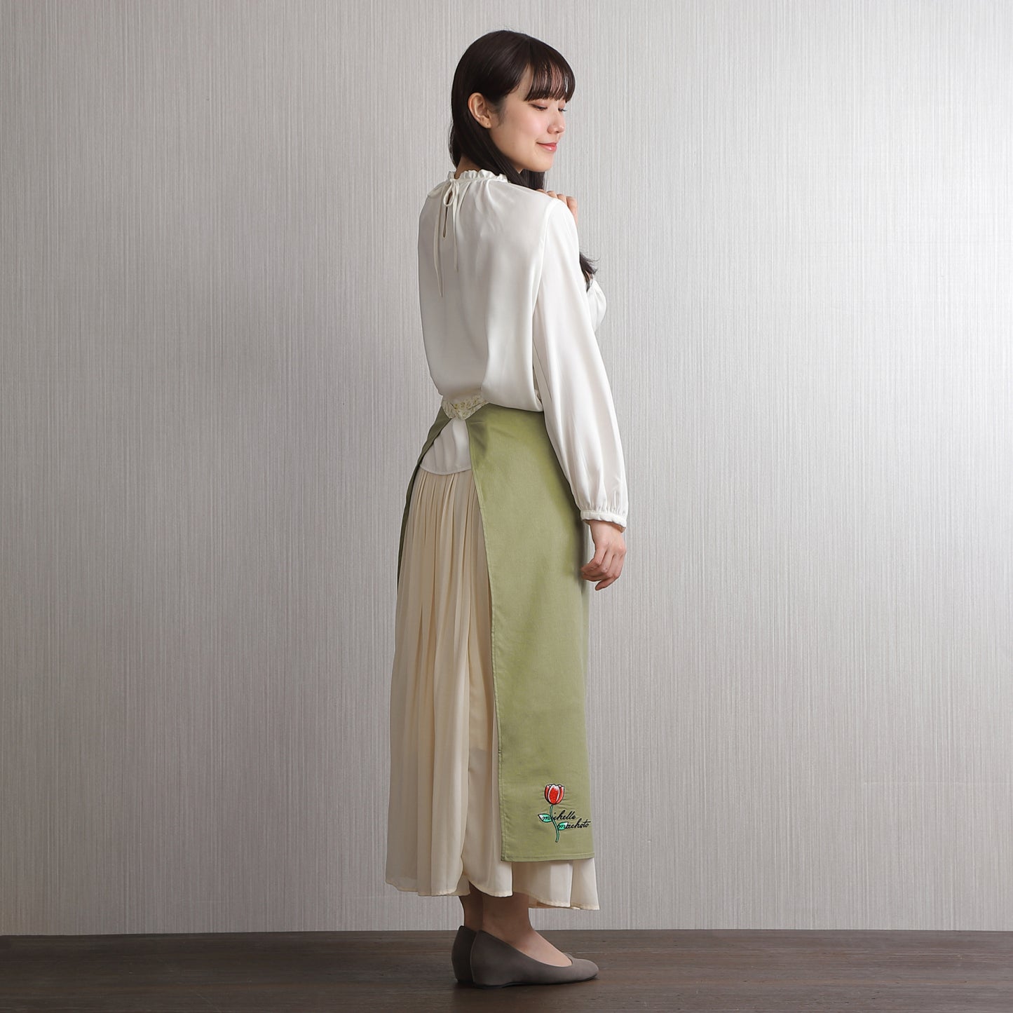 [Michelle Machoto] ミッシェルマコット イワツメクサ柄 ソムリエエプロン D-0603-2