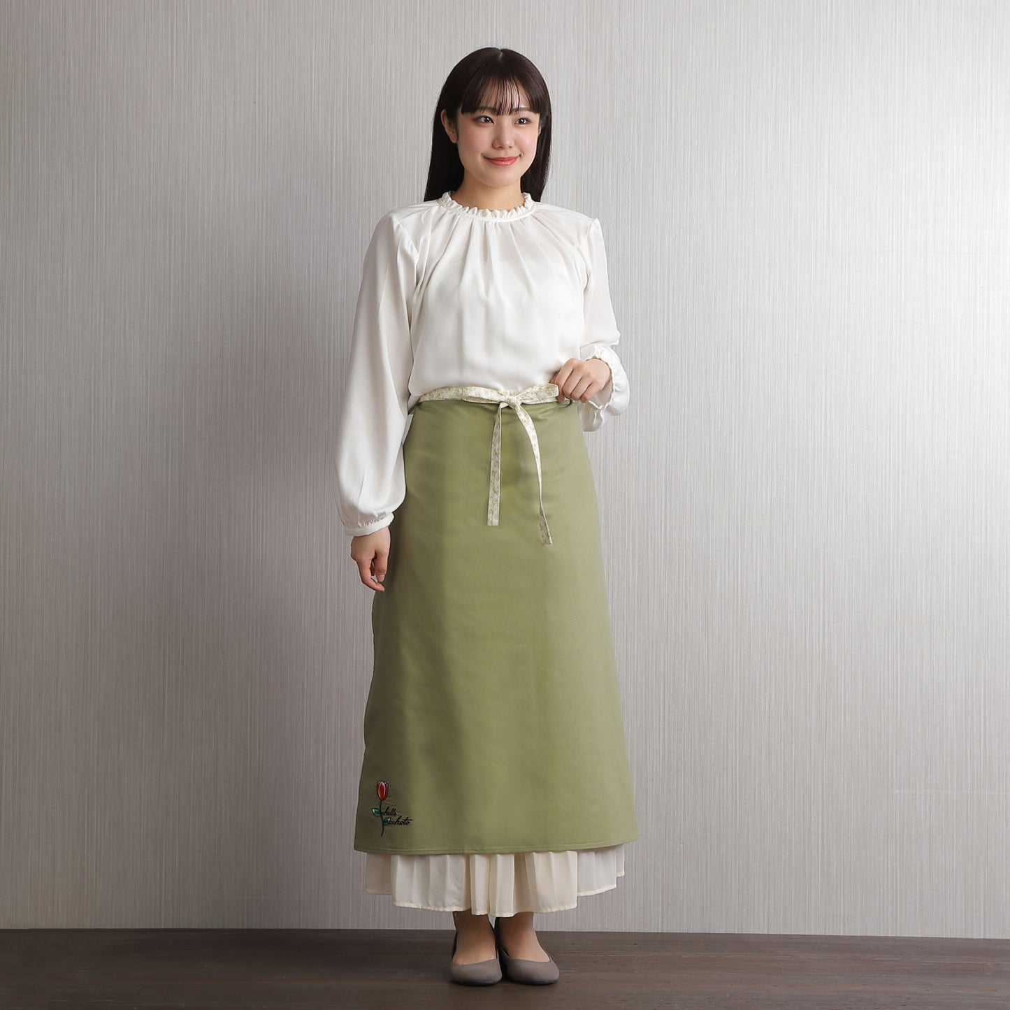 [Michelle Machoto] ミッシェルマコット イワツメクサ柄 ソムリエエプロン D-0603-2